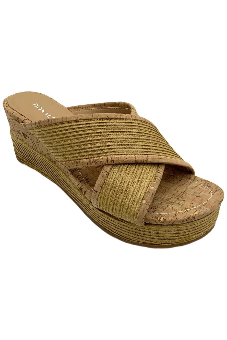Donald Pliner Women's Gorgina Raffia Wedge Sandals Natural - Medium